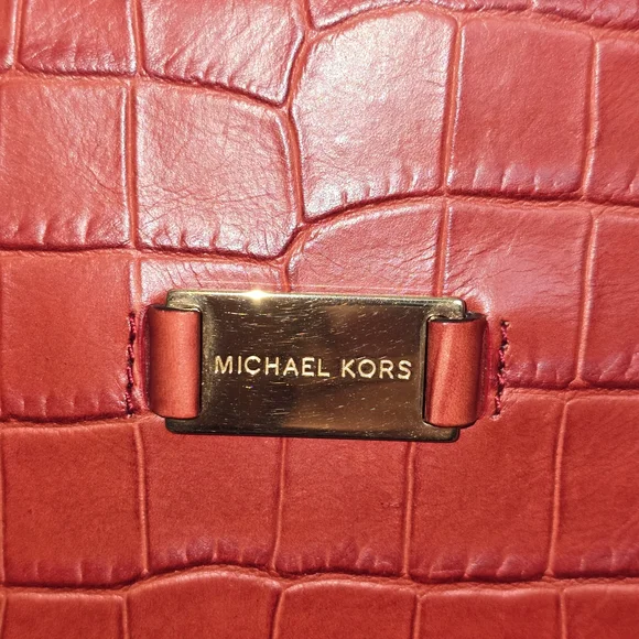 Michael Kors Crimson Crocodile Satchel - Picture 2 of 15